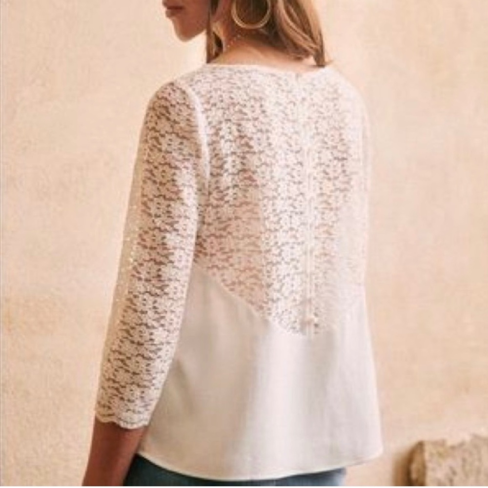 Never Worn - Sezane Isaline Ecru Lace Blouse - Size 36/US 4